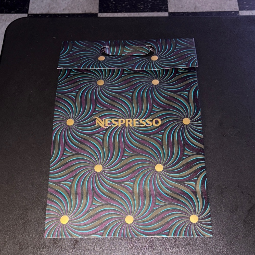 LIMITED Nespresso ☕️🎁Black and Gold Swirl Bag